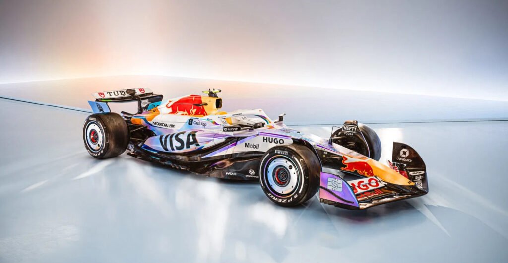 Racing Bulls decoración holográfica GP Las Vegas 2025